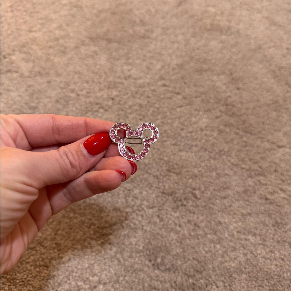 Disney Pink Crystal Mouse Brooch
